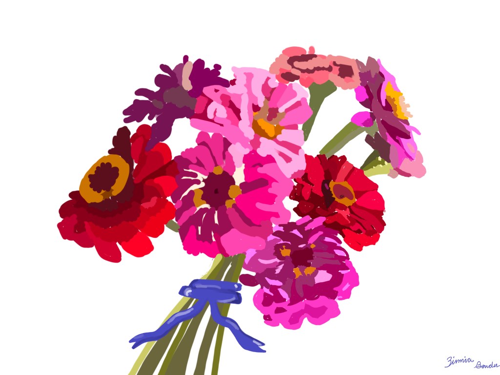 Image of flowers with white background. 